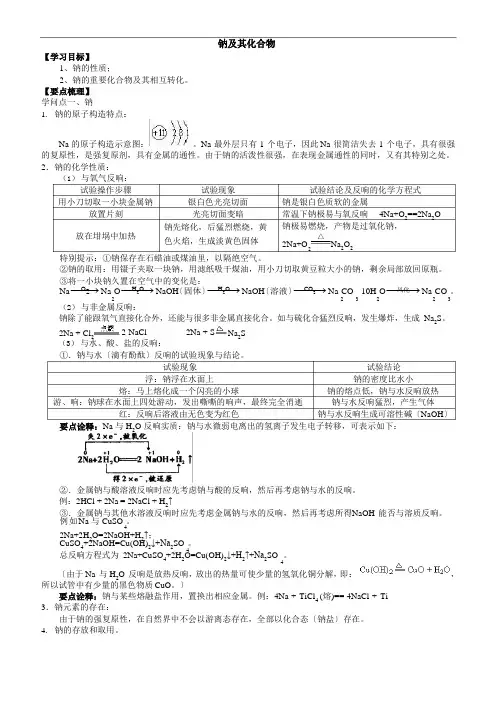 钠及其化合物(知识点总结归纳+典例导析)