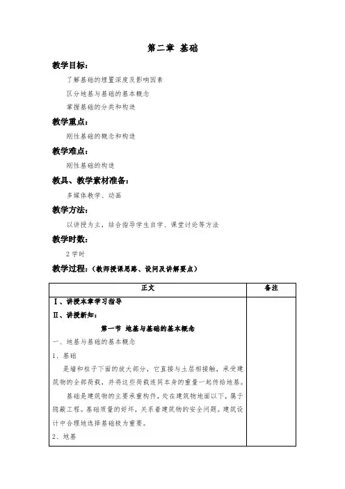 第二章 建筑基础教案