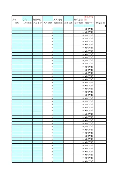 存货计价表格汇总篇(7个xls)