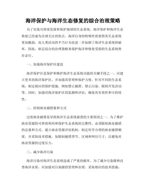 海洋保护与海洋生态修复的综合治理策略