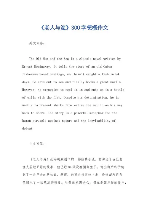 《老人与海》300字梗概作文