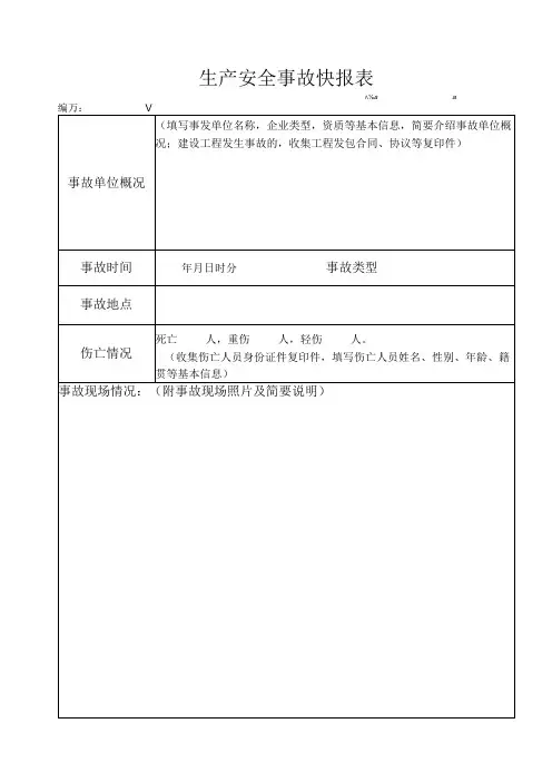 生产安全事故快报表