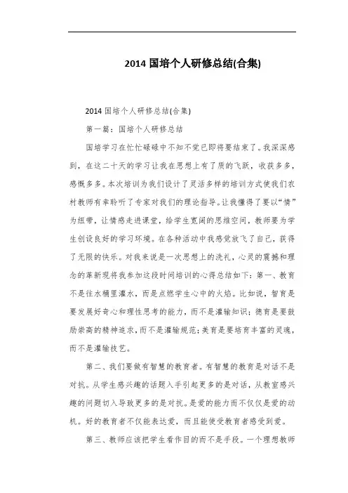 2014国培个人研修总结(合集)
