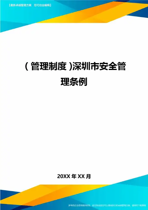 管理制度深圳市安全管理条例