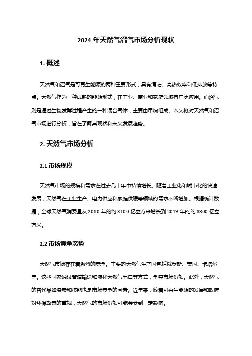 2024年天然气沼气市场分析现状