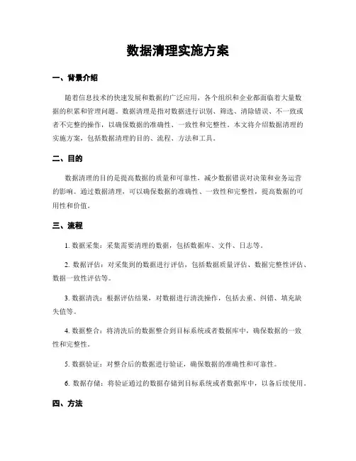 数据清理实施方案