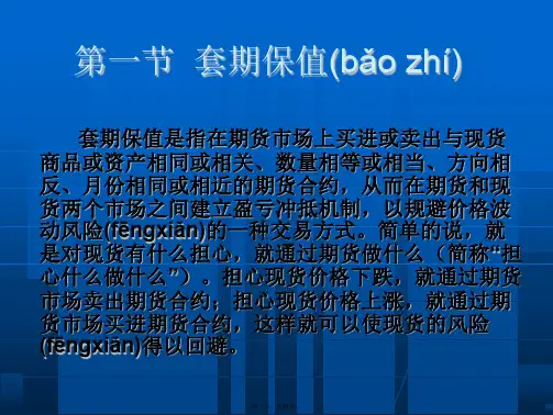 套期保值概念及实例分析教案资料