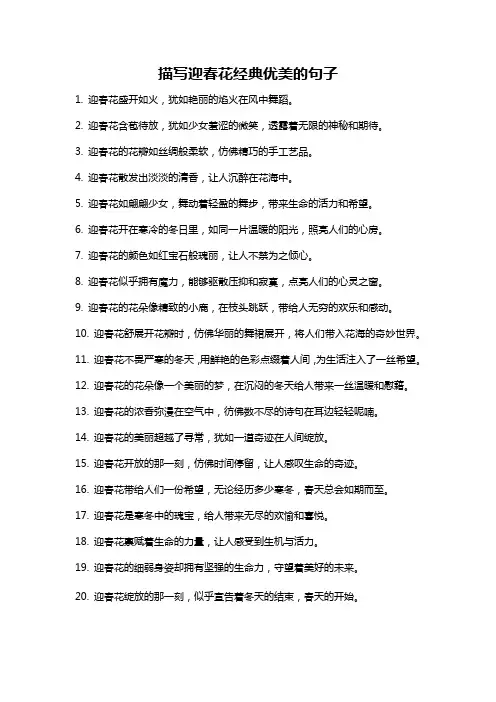 描写迎春花经典优美的句子