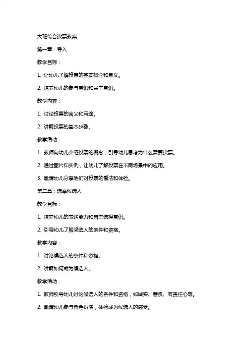大班综合投票教案