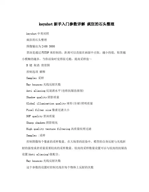 keyshot新手入门参数详解 疯狂的石头整理