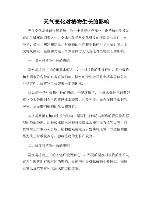 天气变化对植物生长的影响