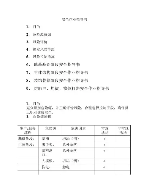 安全作业指导书