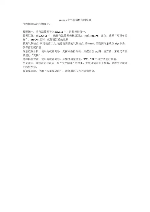 arcgis中气温插值法的步骤