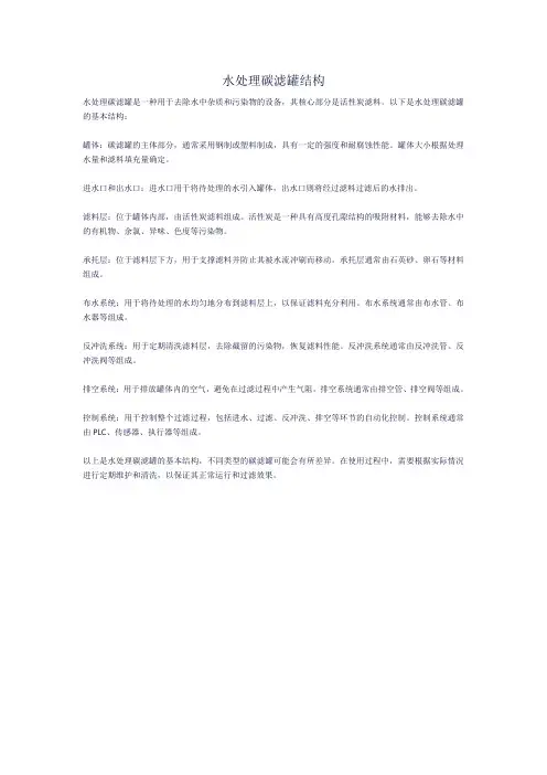 水处理碳滤罐结构