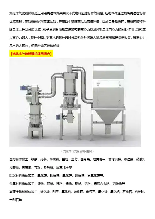说说流化床气流粉碎机的应用范围