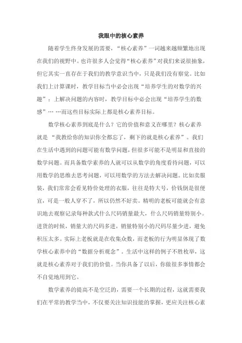 我眼中的核心素养