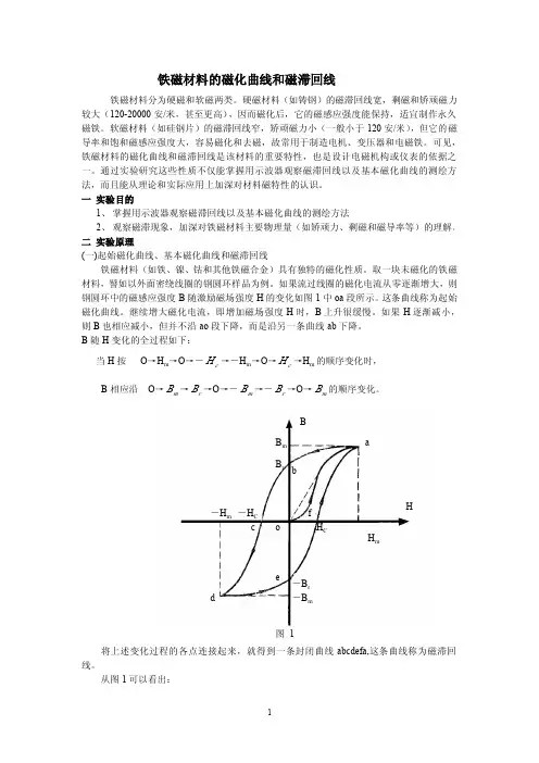 铁磁材料的磁化曲线和磁滞回线