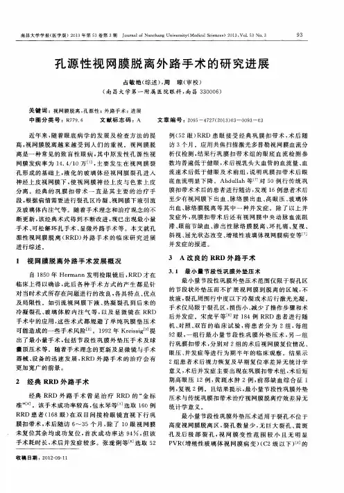 孔源性视网膜脱离外路手术的研究进展