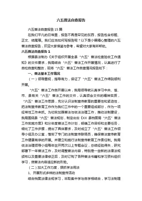 六五普法自查报告