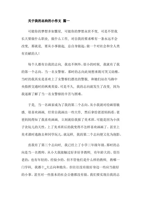 关于我的志向的小作文