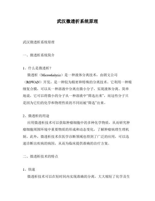 武汉微透析系统原理