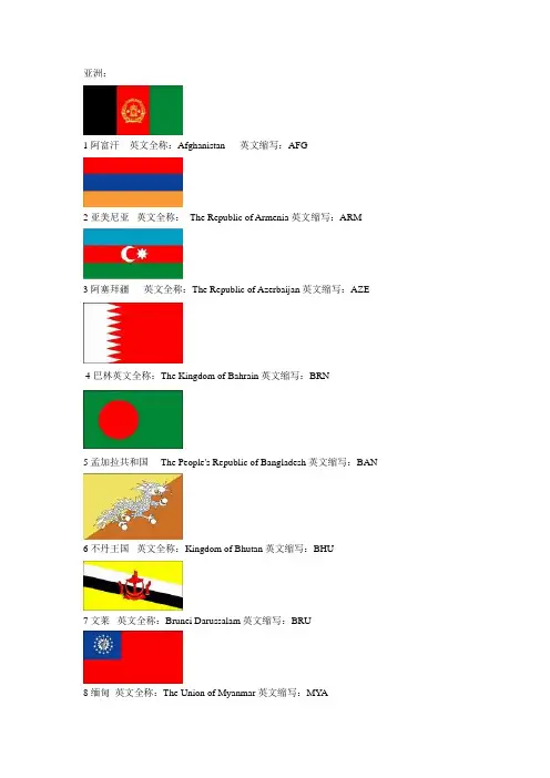 世界各国国旗图片,英文名及其缩写