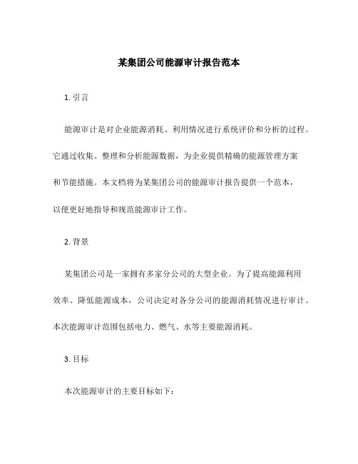 某集团公司能源审计报告范本