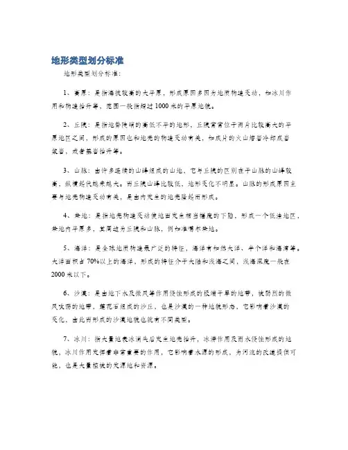 地形类型划分标准