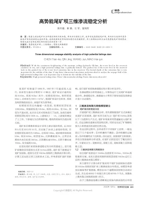 210978988_高势能尾矿坝三维渗流稳定分析