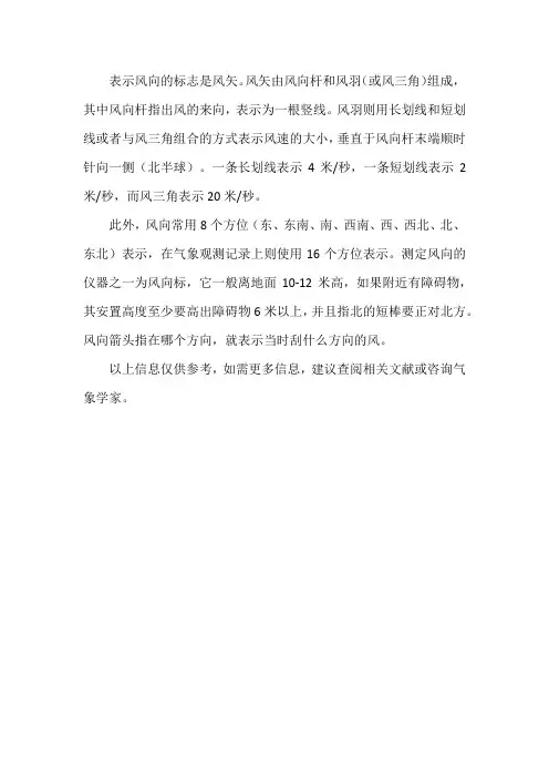 表示风向的标志