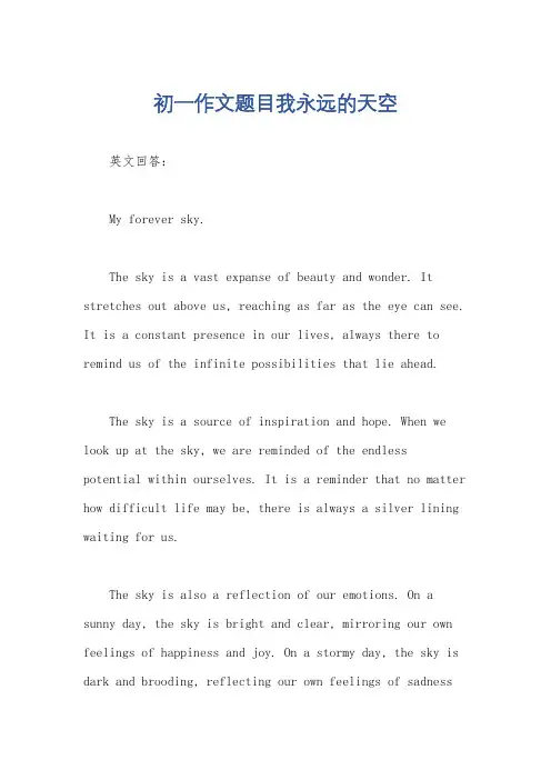 初一作文题目我永远的天空