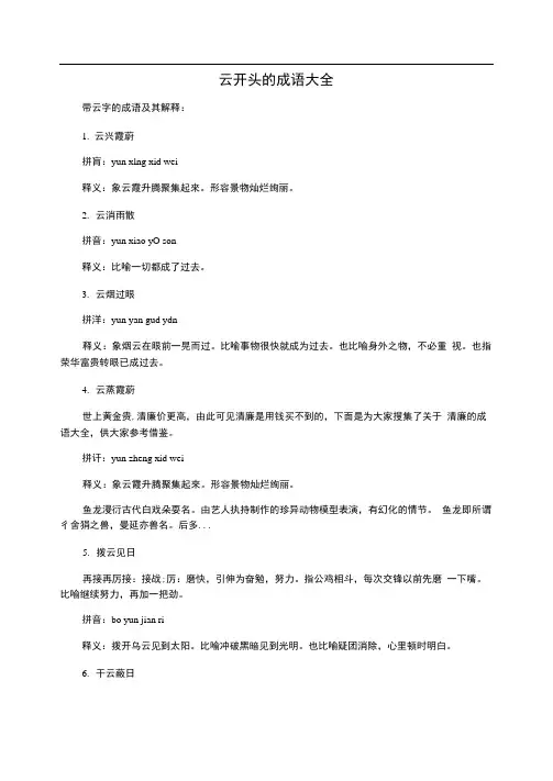 云开头的成语大全0001