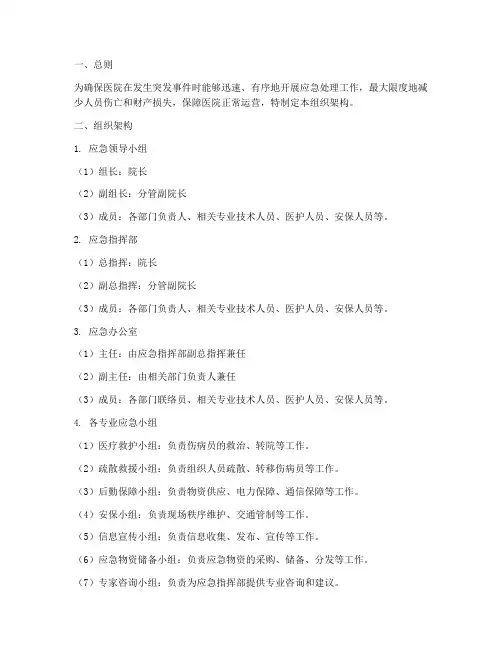医院应急预案组织架构