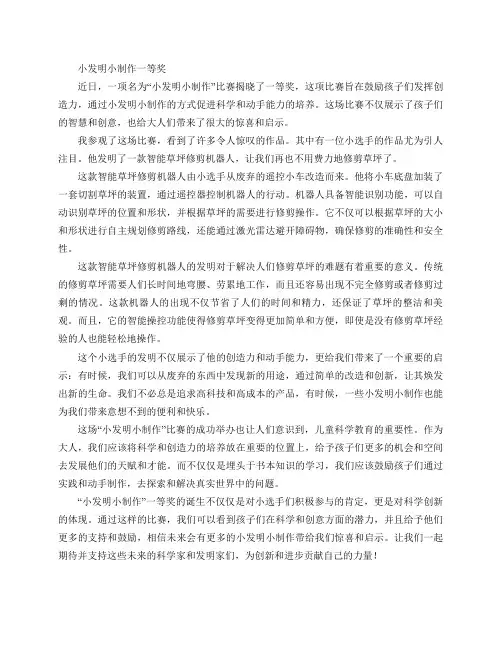 小发明小制作一等奖