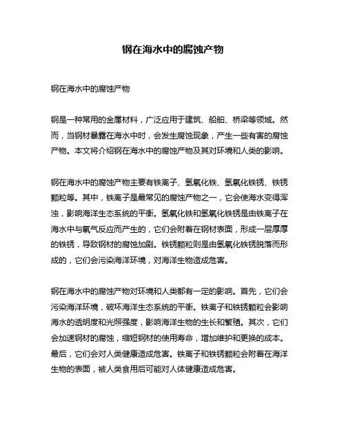 钢在海水中的腐蚀产物