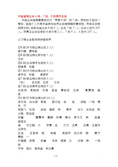中国围棋业余6段