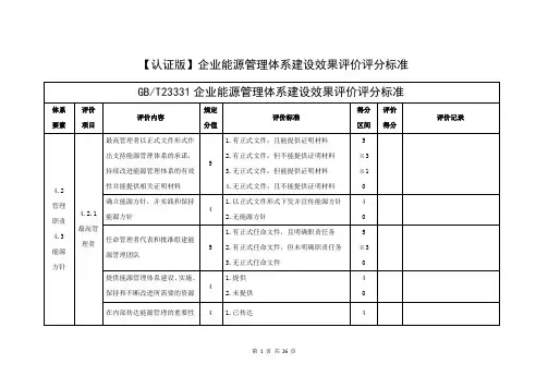 【认证版】企业能源管理体系建设效果评价评分标准