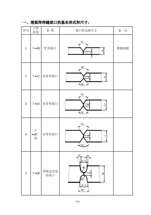 z焊缝坡口的基本是形式和尺寸标准