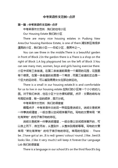 中考英语作文范例+点评
