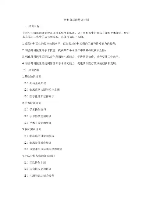 外科分层级培训计划