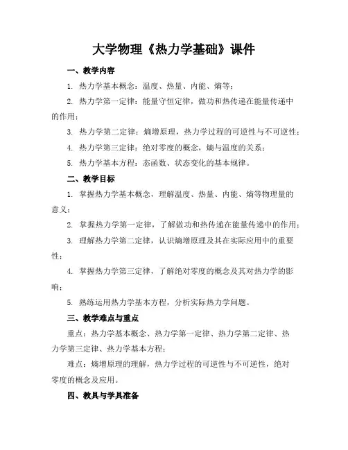 大学物理《热力学基础》课件