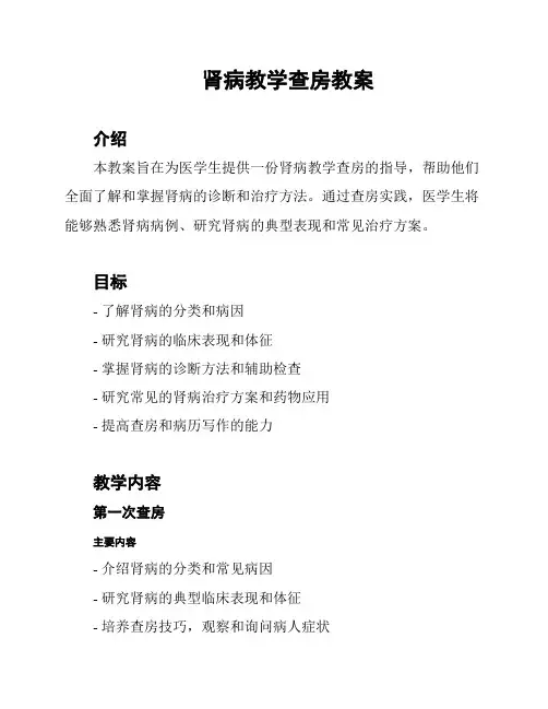 肾病教学查房教案