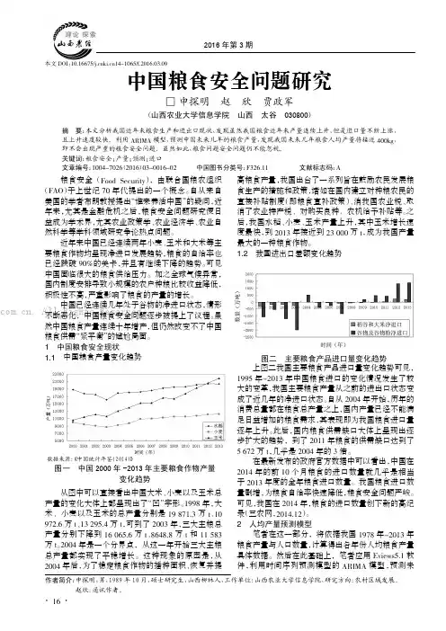 中国粮食安全问题研究
