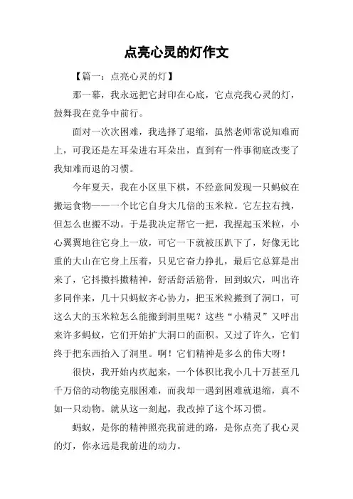 点亮心灵的灯作文-1