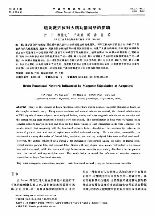 磁刺激穴位对大脑功能网络的影响