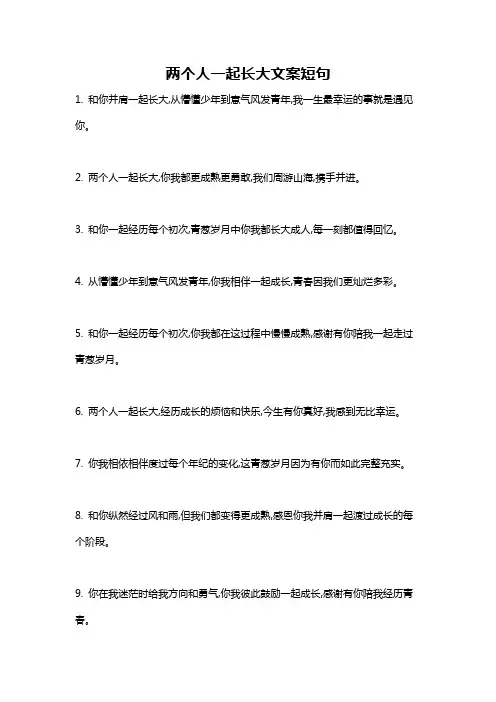 两个人一起长大文案短句
