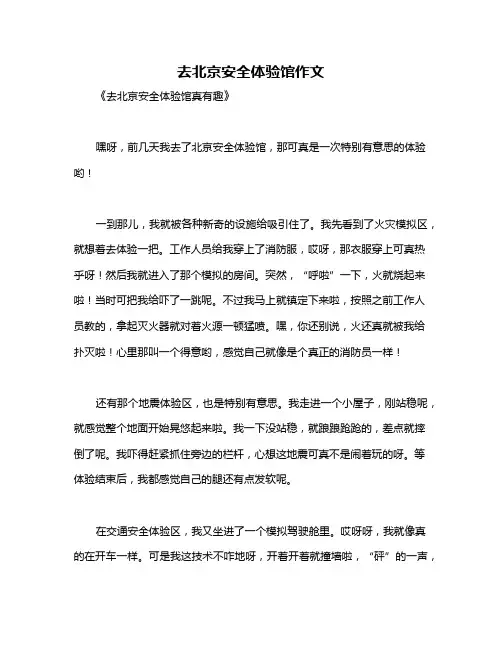 去北京安全体验馆作文