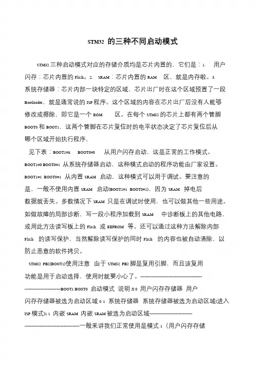 STM32 的三种不同启动模式