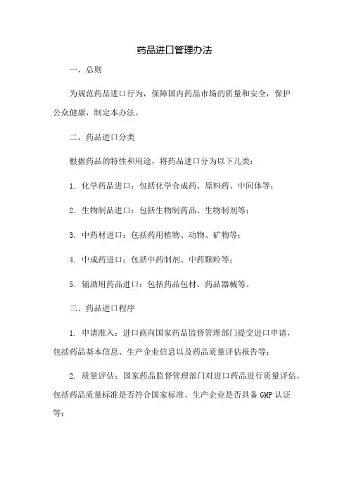 药品进口管理办法