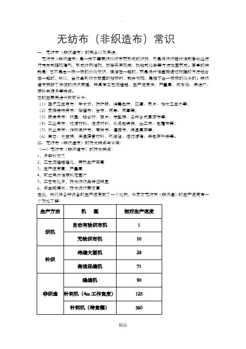 无纺布(非织造布)常识
